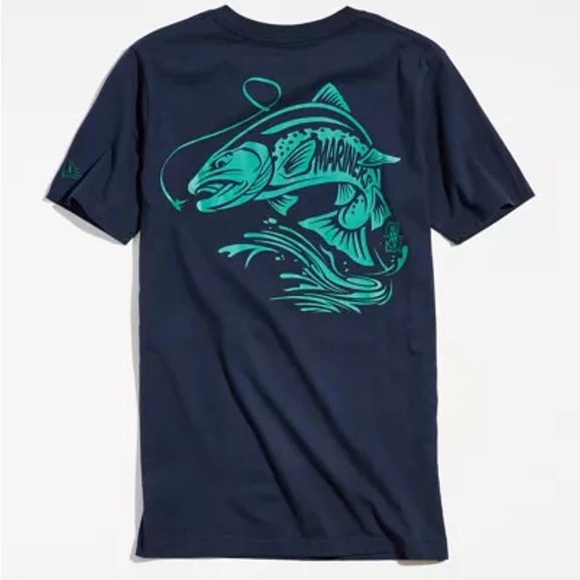 New🌟Urban Outfitters-New Era Seattle Mariners MLB Fish Tee - Picture 1 of 5